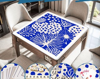Mahjong Mat matisse print play mat mahjong table mat matisse bauhaus mahjong accessories mahjong gifts games mahjong table cover blue shapes