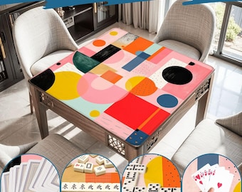 Tapete de Mahjong moderno de mediados de siglo, tapete de mesa de mahjong mcm, accesorios de mahjong, mantel de mahjong, mantel de mahjong, cubierta de mesa de mahjong