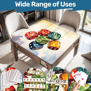 Mahjong Mat colorful dices play mat mahjong table mat chinese mahjong accessories mahjong tablecloth mahjong table cloth mahjong table cover