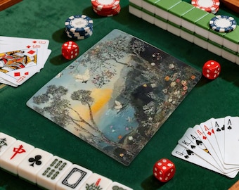 4 Mahjong Card Holder + 4 mahjong Line Finder, chinoiserie mahjong card sleeve, mahjong card cover, playing card holder, mahjong line reader