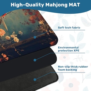 Mahjong Mat green chinoiserie mahjong accessories birds mahjong gift ideas mahjong table mat american mahjong set square mahjong table cloth image 8