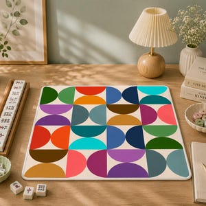 Mahjong Mat mid century modern mahjong accessories colorful mcm mahjong gift ideas mahjong table mat american mahjong set square mah jong immagine 2
