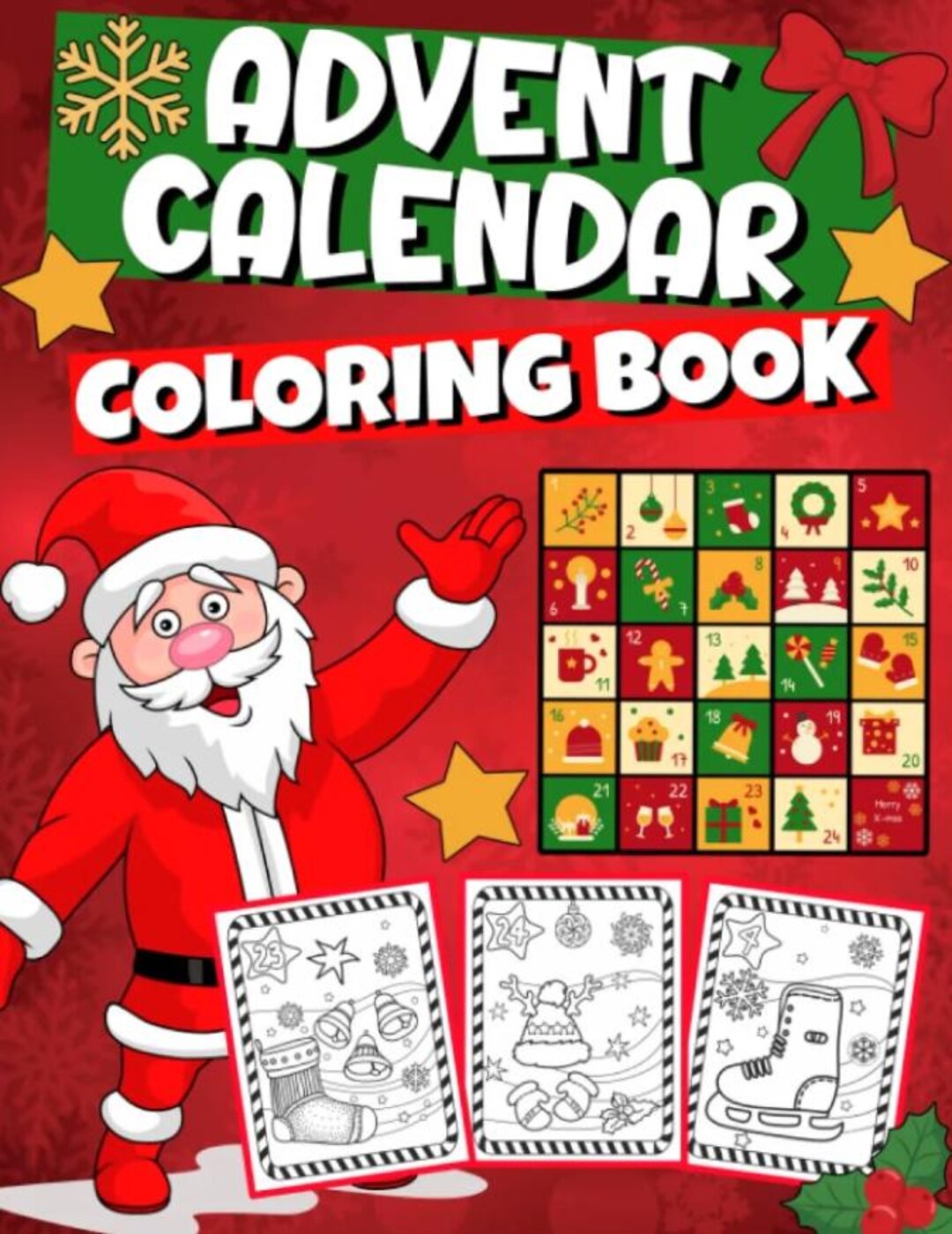 Printable Advent Calendar Coloring Book for Kids, Daily Christmas ...