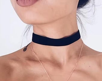 Gargantilla gótica de terciopelo negro con cuerda ajustable para mujer y niña, joyería Kpop, accesorios para fiestas y regalos.