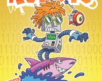 Kolorowanka o cyberbezpieczeństwie i robotyce, aktywność STEM dla dzieci, prezent dla przyszłego inżyniera, materiały do nauki o robotyce do druku, wersja cyfrowa w formacie PDF
