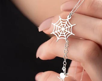 Naszyjnik z wisiorkiem z pajęczyny ze stali nierdzewnej wysokiej jakości dla kobiet i mężczyzn, biżuteria choker, prezenty, dropshipping