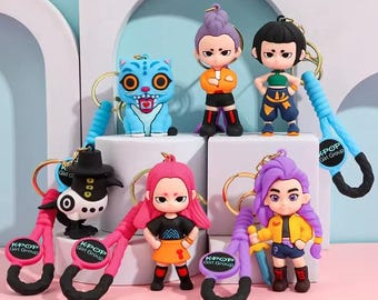 Llavero de cazadores de demonios Kpop, lindo estilo Harajuku, llavero con figura de PVC del personaje Tigre.