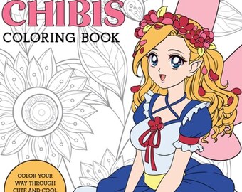 Kolorowanka Manga do druku, estetyczne kolorowanki z dziewczynami z anime, urocze grafiki w stylu chibi i shoujo, cyfrowe pobieranie plików PDF, prezent dla otaku