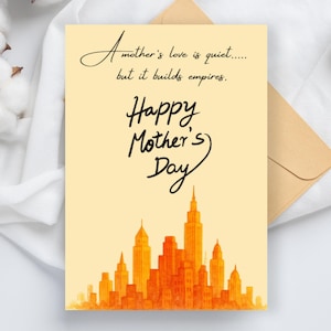 Muttertagskarte Elegante minimale Grußkarte für Mama 13x18 Gefaltete Karte und Umschlag-Zitat Karte Versendet Geschenk für Sie Schöne Karte
