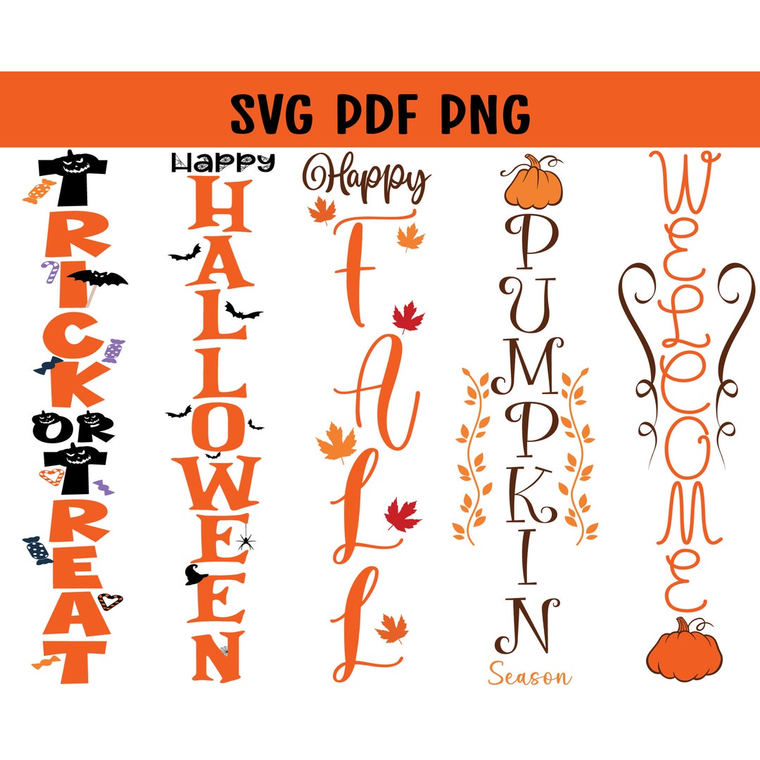Halloween Porch Sign Svg Bundle, Fall Porch Sign Svg Bundle, Digital