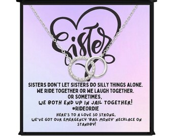 Infinity necklace, Funny sister gift, Sister to Sister gift, Funny best friend gift Stocking stuffer gift Sister wedding gift Valentines day