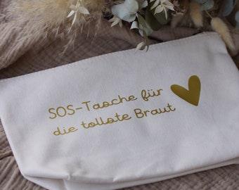 Notfalltäschchen für die Braut - In vielen Farben verfügbar - Geschenk für die Braut am Hochzeitstag - Kosmetiktasche für die Braut