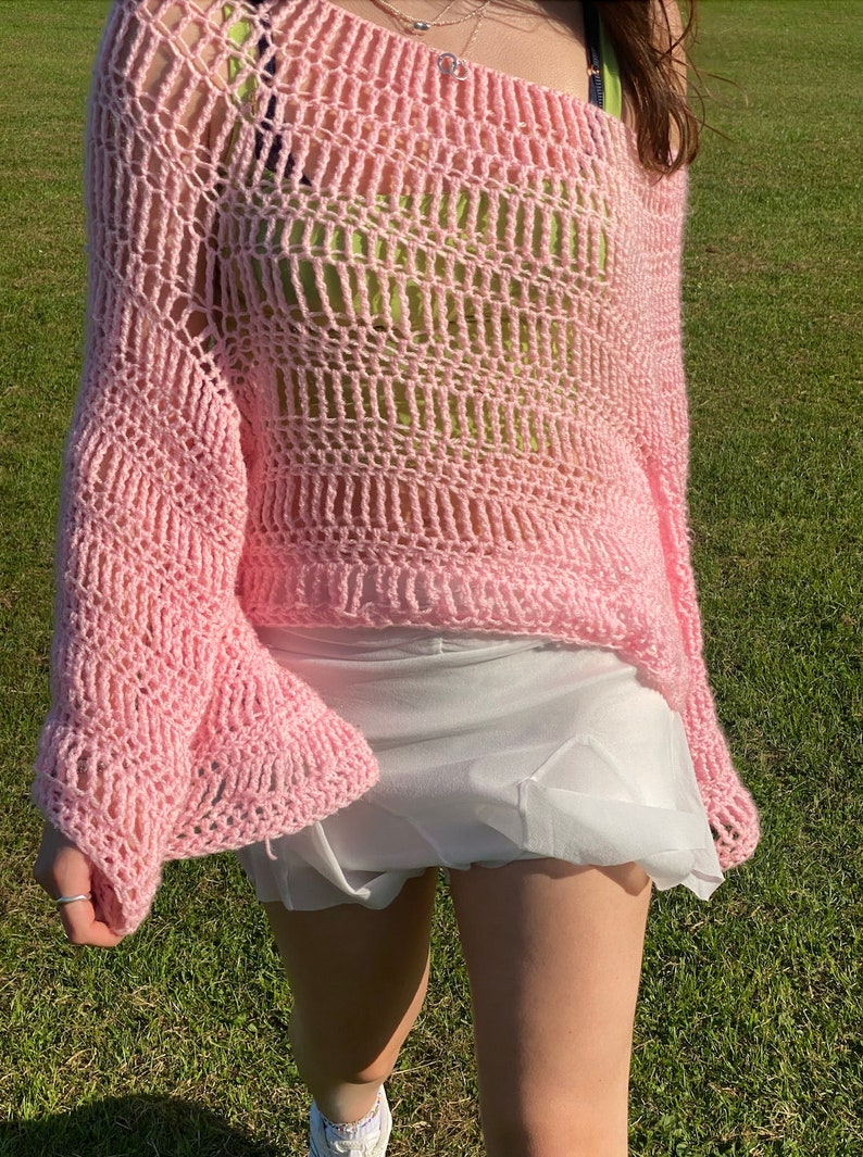 Oversized Crochet Mesh Jumper Pattern Etsy