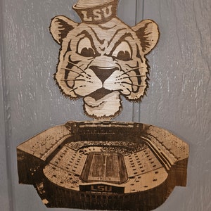 LSU wall hanger art Tiger and Death Valley