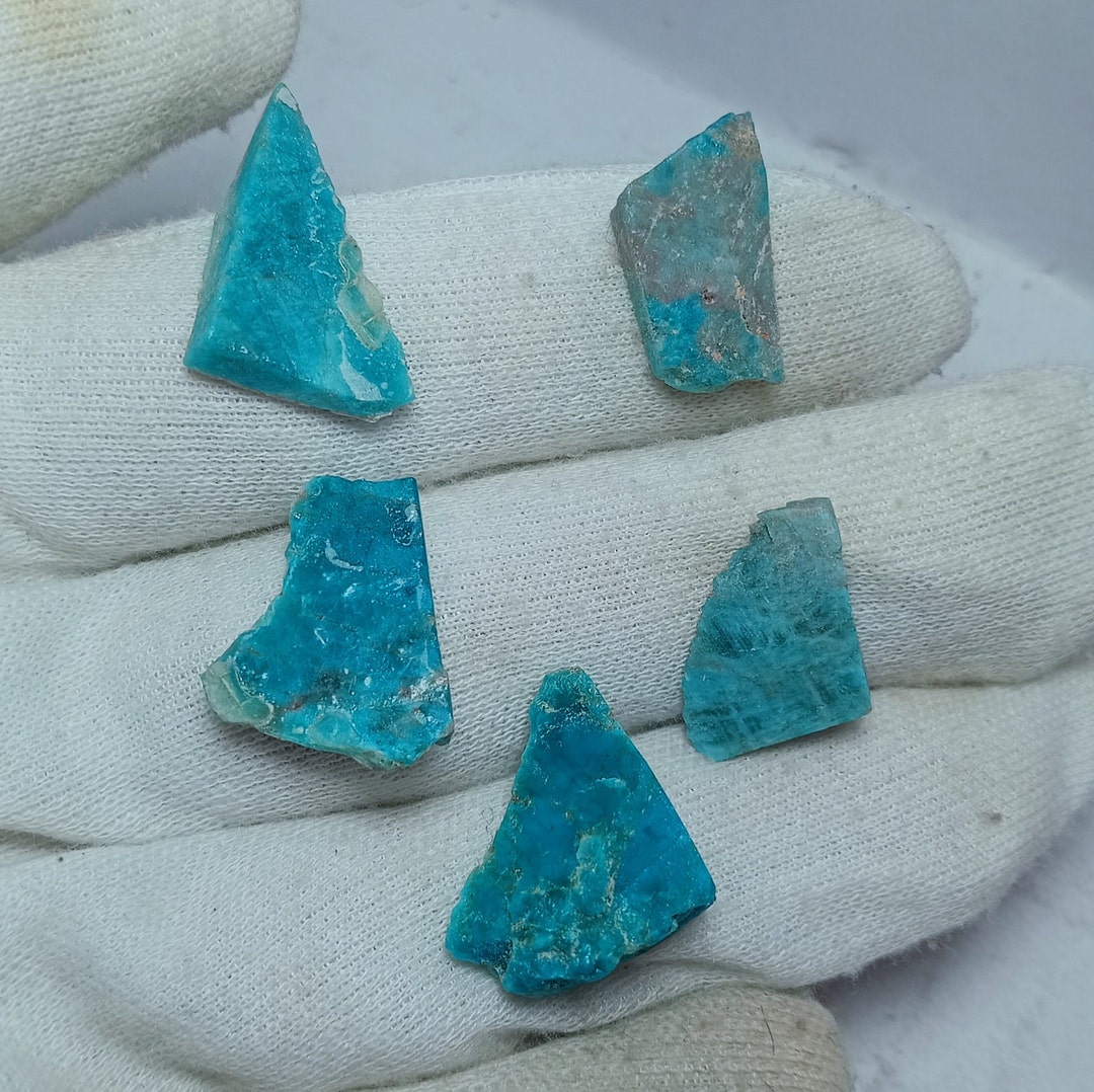 5 Pcs Turquoise Rough Lot, Raw Turquoise Stone, Blue Turquoise Rough, 5 ...