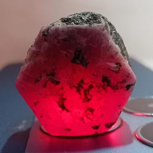 Natural Red Ruby Rough, Mozambique Mines Ruby, Uncut Shape Certified Red Ruby Loose Gemstone, Raw Rough Ruby, Size 24x26mm.