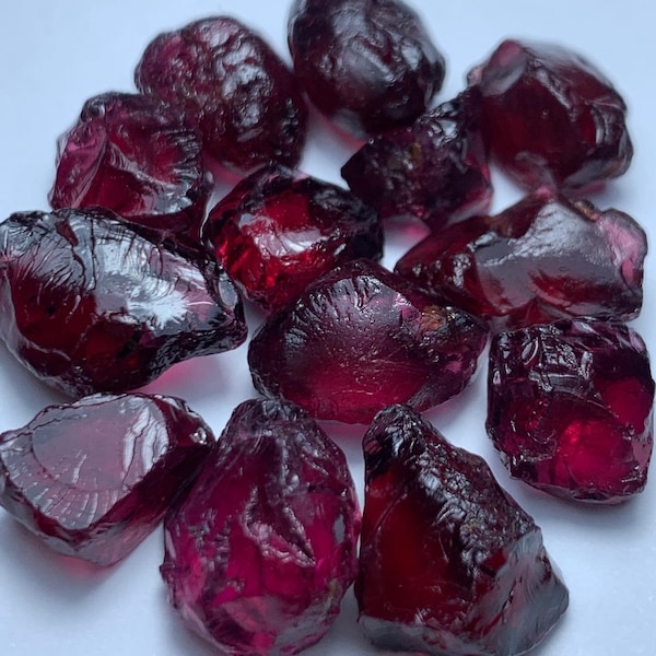 100 pièces de grenat rouge naturel, pierre brute, taille de bague, grenat, pierre brute brute en vrac pour la fabrication de bijoux, cadeau pour elle, lot de grenat brut.