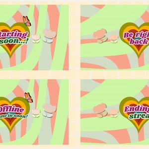 Cute & Groovy 70s Twitch Overlay Bundle