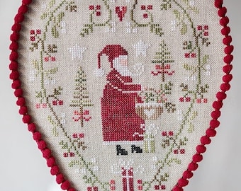 Tralala Santa Heart Cross Stitch Chart PDF