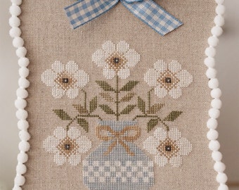 Bouquet White Flowers Tralala Cross Stitch Diagram PDF