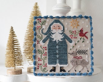 Blue Santa Tralala Cross Stitch Chart PDF