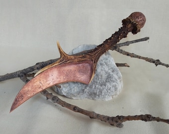 Boline Knife hand-forged, Copper boline, Candle scribe