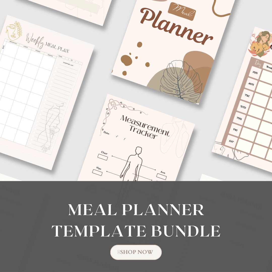 Food Plan Note Complete Meal Planner Weekly Meal Plans Measurement Tracker Calories ...