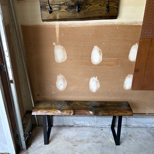 Wood Coat Rack Bench Etsy