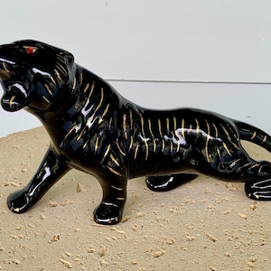 Vintage black panther ブラックパンサー セラミック 置物 Vintage