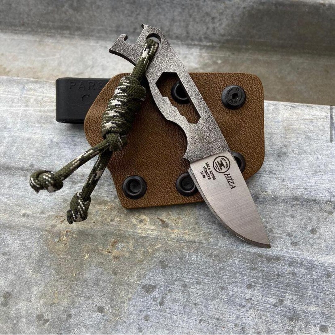 EDC Knife N690 Steel Co, Bushcraft Knife, Hunting Knife, Handmade Knife