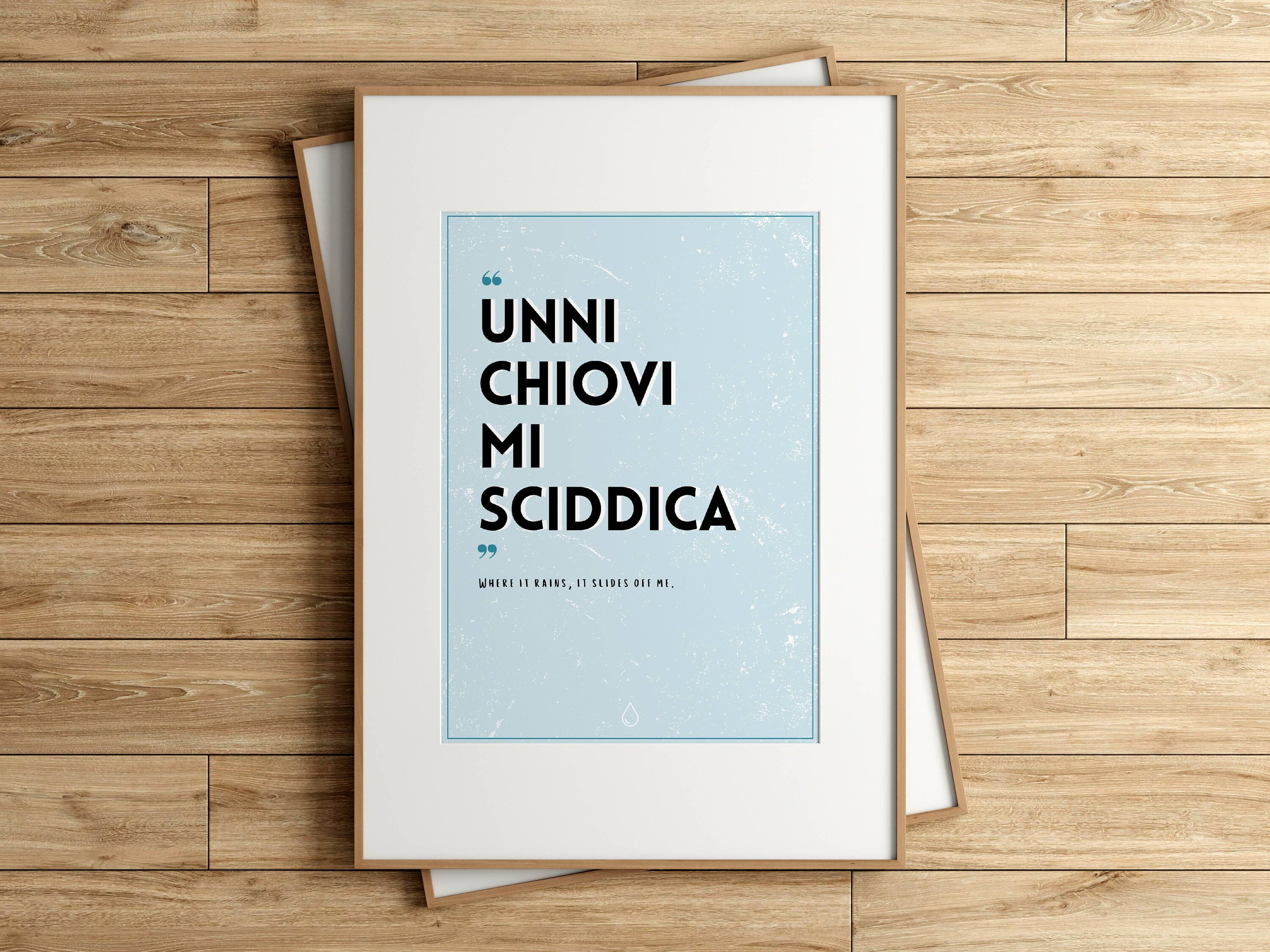 Art Print Sicily A4 - "When it rains, it slides off me"