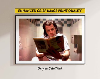 Pulp Fiction Movie Poster — Vincent Vega Toilet Scene — Funny Bathroom Wall Decor and Toilet Wall Art — Gift for Him — Bathroom Karma