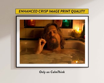 The Big Lebowski Movie Poster — Dude Bathtub Scene — Funny Bathroom Wall Art and Poster Prints — Nice Marmot Scene — Gift for Him — Funny