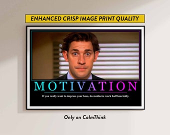 Jim Halpert Motivation Poster Funny Gift Idea The Office Gifts Movie Poster Prints Wall Decor Art Gift For Her For Him New Job Gift Ideas