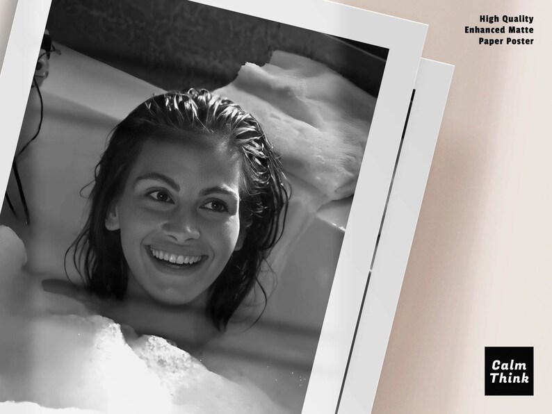 Pretty woman movie poster bathtub deal scene bathroom wall art and