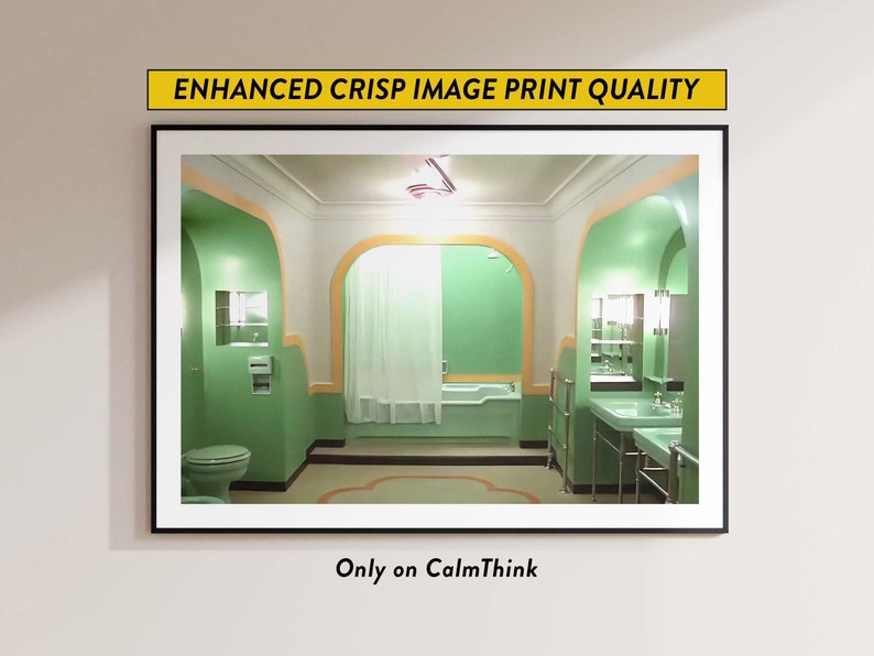 The Shining Movie Poster Green Bathroom Scene Horror Movie Wall Art and