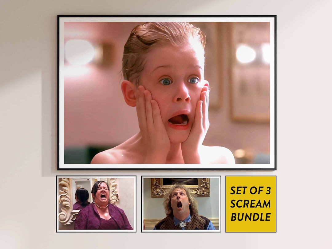 Scream Bundle Set of 3 Funny Bathroom Wall Art Decor Movie Poster