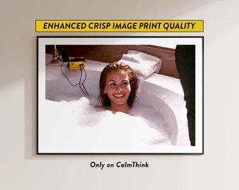 Pretty Woman Movie Poster — Bathtub Deal Scene — Bathroom Wall Art and Poster Prints — Julia Roberts Bathtub — Gift for Her — Bathroom Decor