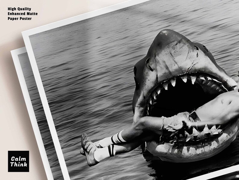 Jaws Movie Poster Shark Prop BTS Photo Horror Movie Poster - Etsy