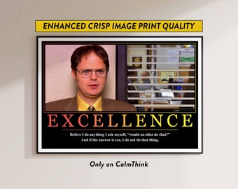 Motivational Posters Dwight Schrute Excellence Funny Gift Ideas The Office Gifts Wall Decor Art Movie Poster Prints Gift for Her Minimal