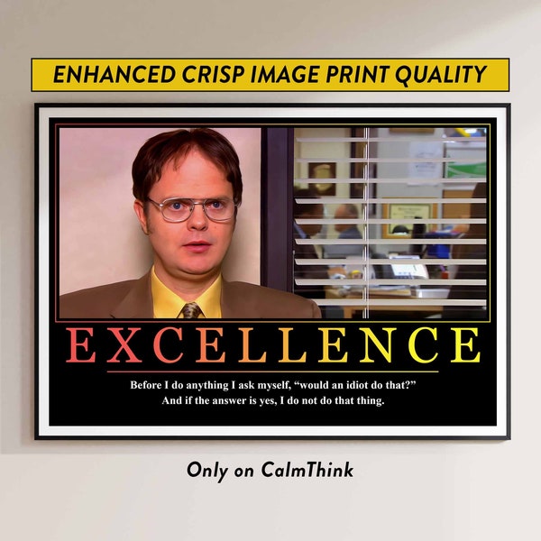 Motivational Posters Dwight Schrute Excellence Funny Gift Ideas The Office Gifts Wall Decor Art Movie Poster Prints Gift for Her Minimal