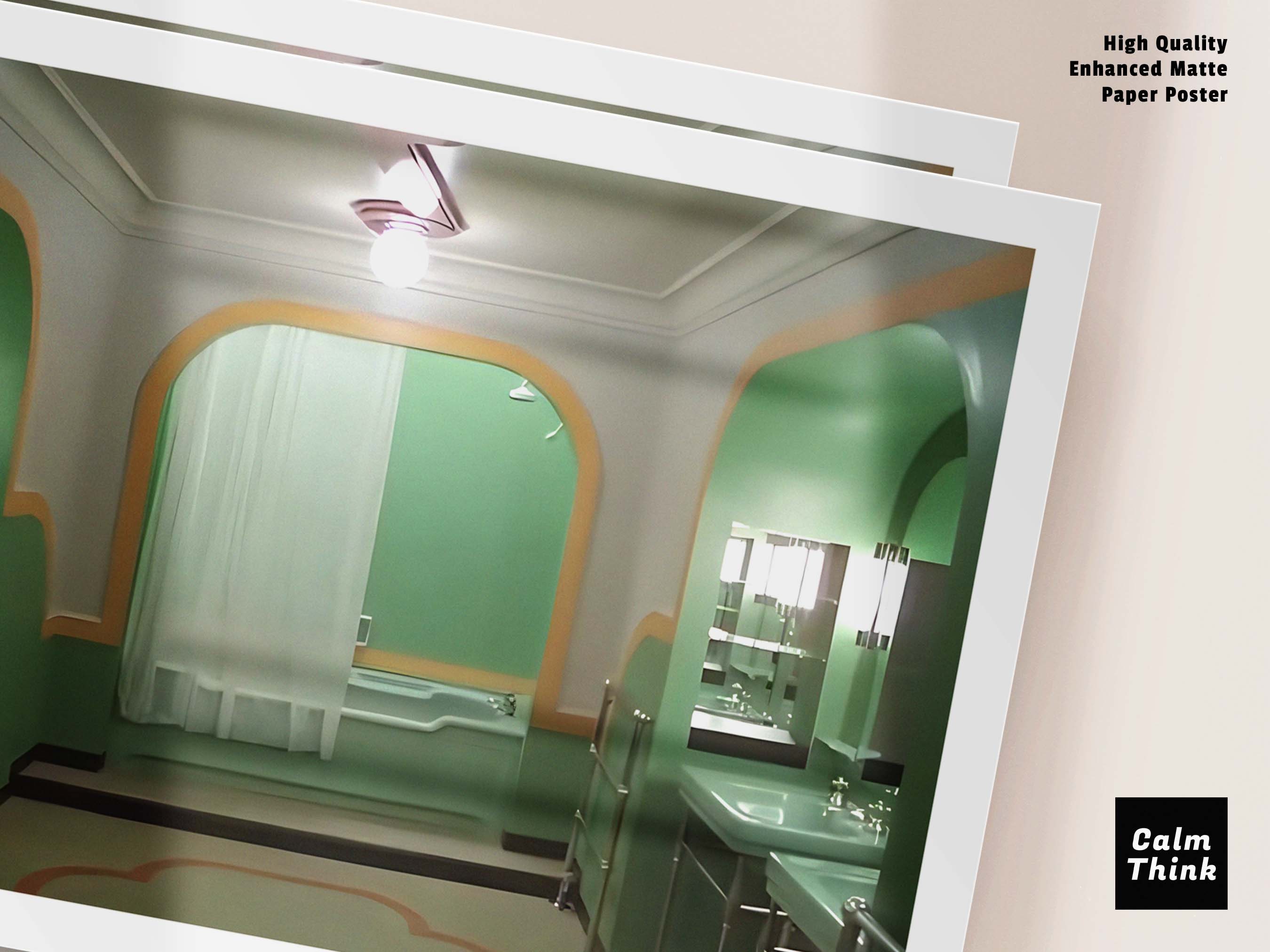 The Shining Movie Poster Digital Download Green Bathroom Scene Horror