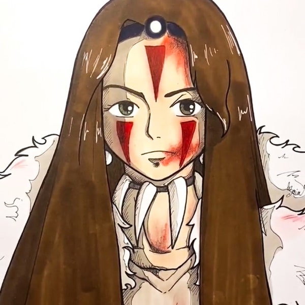 Dessin Autoportrait Mononoke