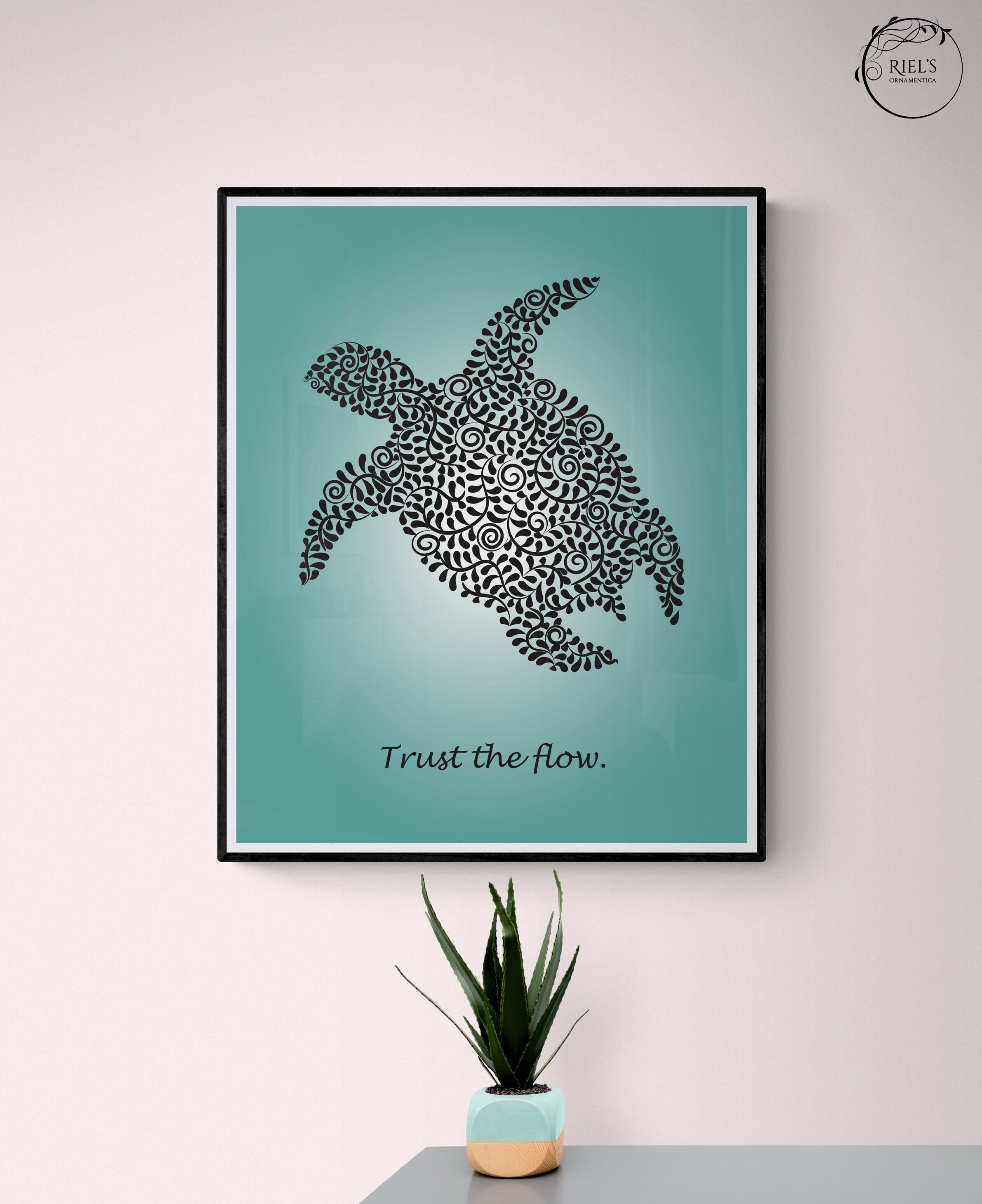 Turtle Wall Art With Inspirational Quote, Uplifting Printable Wall ...
