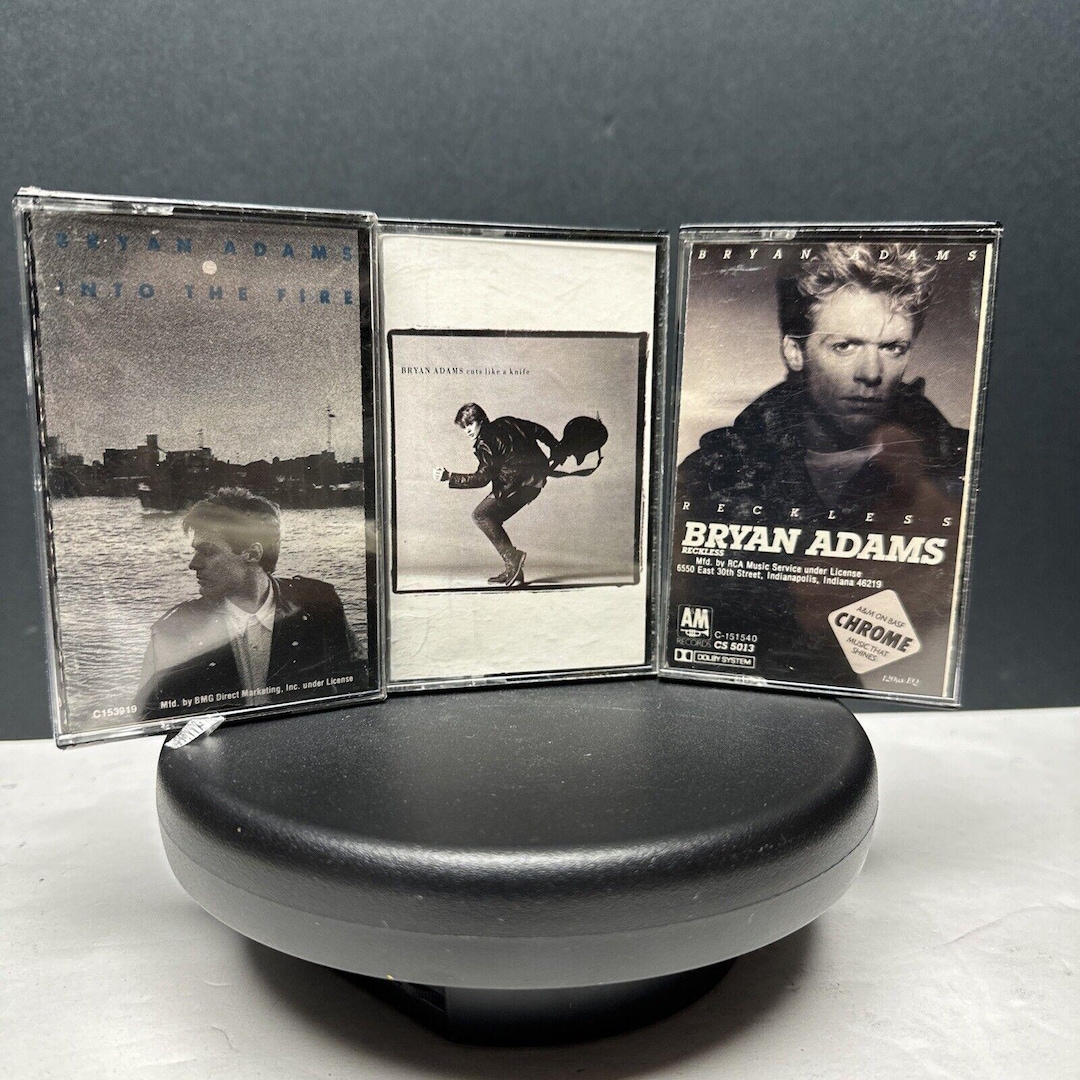 超希少入手困難　Bryan Adams 3 Classic Albums Bryan Adams Cassette Lot of 3 - Reckless, Cuts Like A Knife, Into