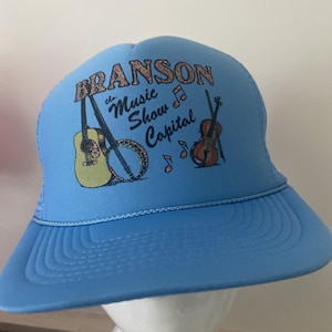 Branson Missouri SnapBack Hat Cap Trucker blue with rope Cobra caps Vintage