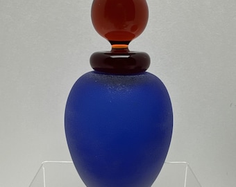 Vintage Murano Art Glass Perfume Bottle With Stopper, Signed