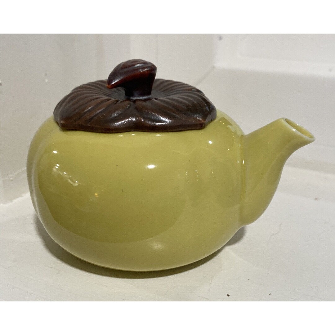 Vintage Japanese Teapot Persimmon Shape Bowl With Lid 2.75 X Etsy