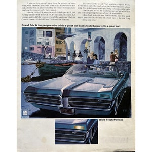 Pontiac Grand Prix Convertible Car Ad Vintage 1967 Life Magazine 14.5x11.25”