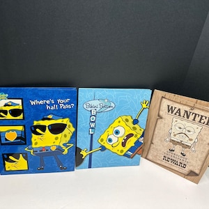Vintage 2003 Spongebob Squarepants Two Pocket Folders - Set Of 3